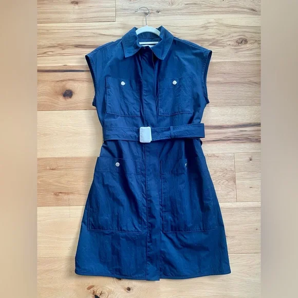 Coach Belted Navy Trench Dress NWT - Picture 9 of 16